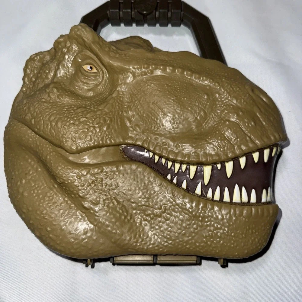 Jurassic World T-Rex Dinosaur Head Carry Case Toy Storage‎ Brown Plastic Case